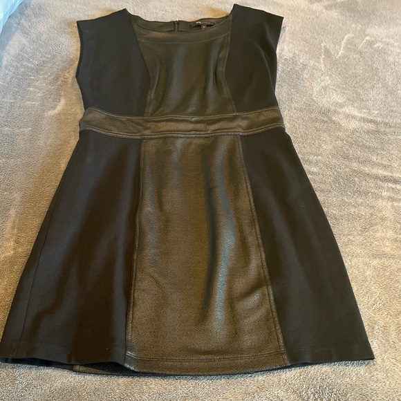 BCBGMaxAzria Black Sleeveless Dress With Faux Leather Detail, Size Medium - Picture 8 of 10